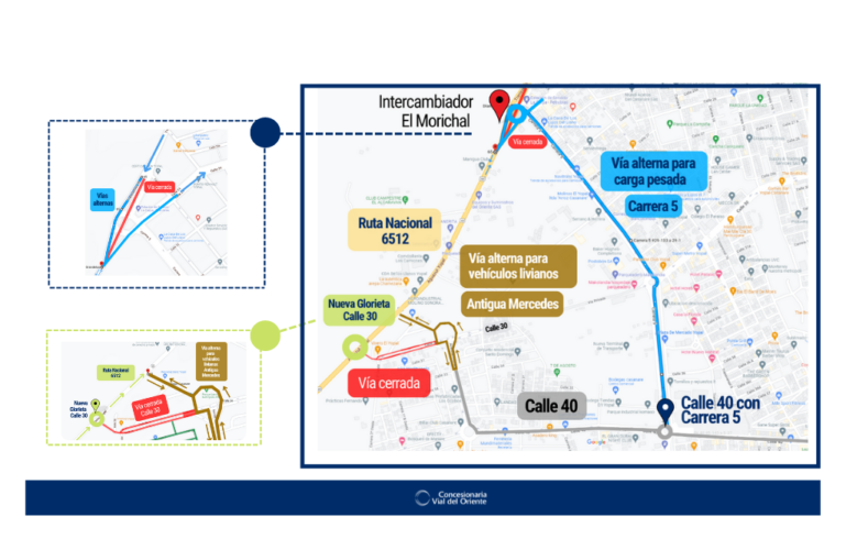 Restricciones de movilidad por intervenciones de obra en la nueva glorieta de la calle 30 e intercambiador El Morichal, en acceso a Yopal